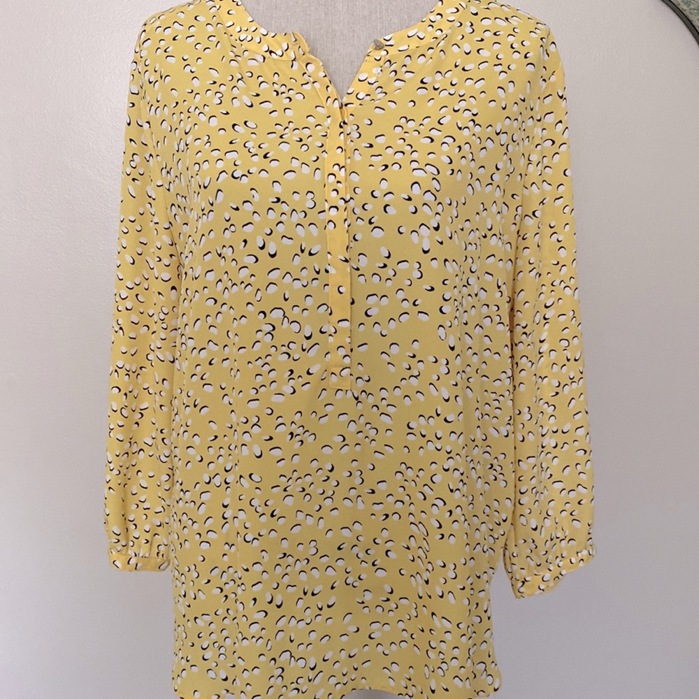 JM Collection vibrant yellow with Black & White print XL